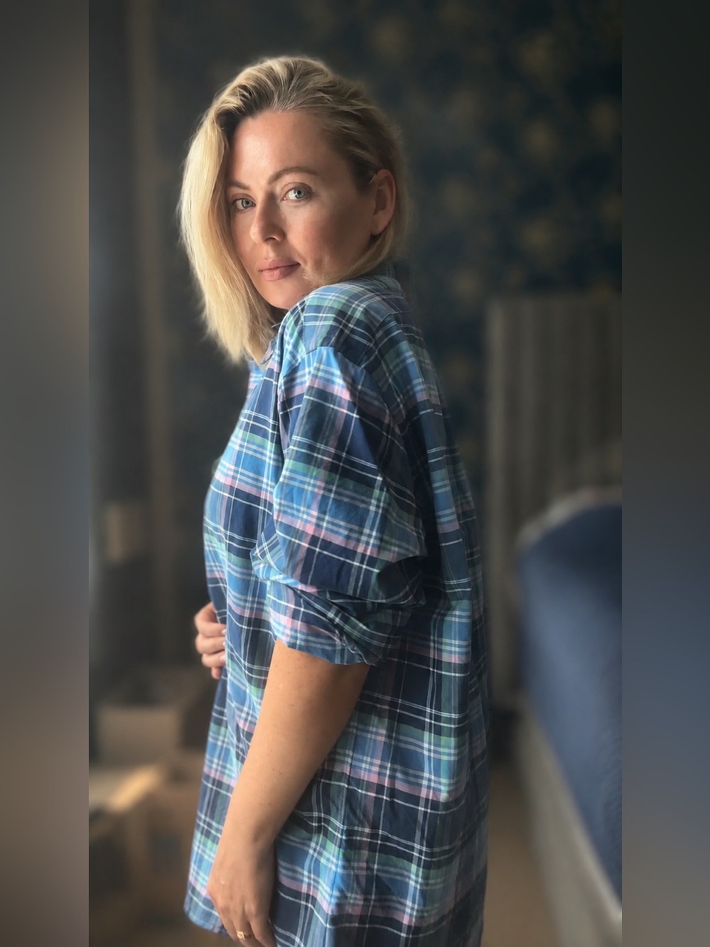 Vintage Ralph Lauren Blue Plaid Button-Down Shirt Women’s Oversized | Men’s XXL - Picture 2 of 5